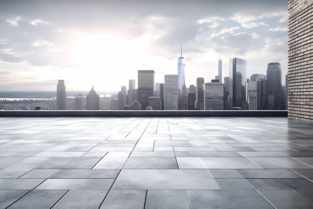 Generative AI Skyscrapers Cityscape Downtown, New York Skyline Buildings. Beautiful Real Estate. Dayの素材