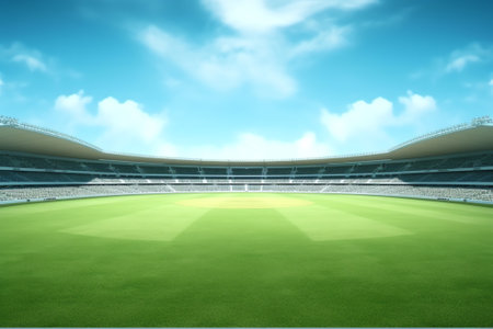 Generative AI Round cricket stadium Cut out earth Empty Play Ground 3d illustrationの素材