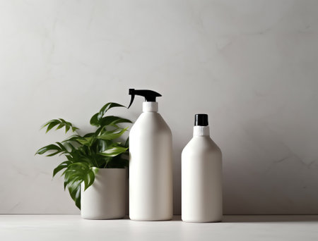 Closeup blank unlabelled bottle as mockup copy space for herbicide, fungicide or insecticide.- Imageの素材