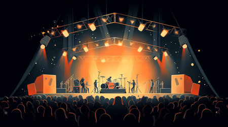 stage equipment for a concertの素材