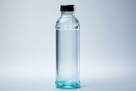 Closeup on mineral water bottles in raw and linesの素材