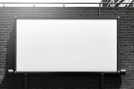 Blank white banner for advertisement on a fence of a construction siteの素材