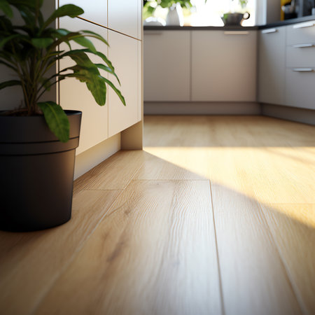 laminate. Flooring on shelves in a hardware store. materials and tools for construction and repair.の素材