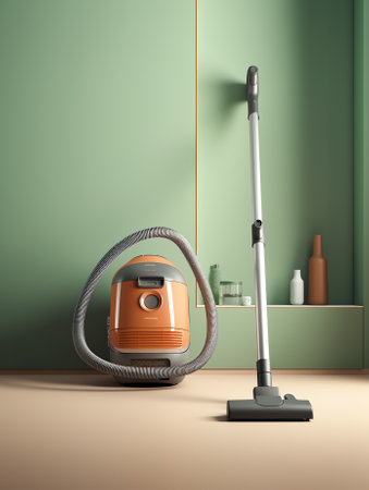 vacuum cleaner construction on the background of concrete walls and floorsの素材
