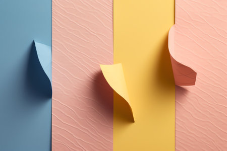 Abstract background with white orange, yellow, green, blue, and pink. Construction paper arranged by different colors. Perfect colorful backgroundの素材