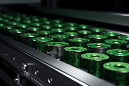 Top view crossing of the roller and conveyor beverageの素材