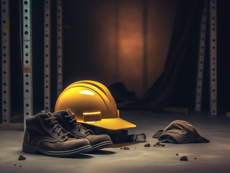 Construction worker supplies close upの素材