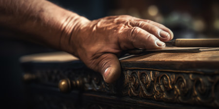 man hands assembling furnitureの素材