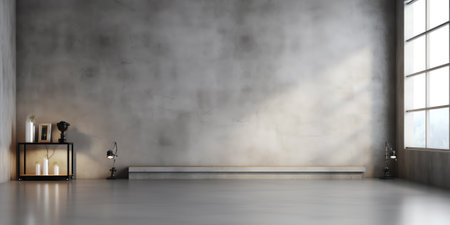 Empty Kitchen Workshop Bar Background,Grey Cemen Room Desktop Floor Marble Loft Studio wall Floor,White Gray Table Product,Abstract Stone Construction Templat Counter Shelf Templatの素材