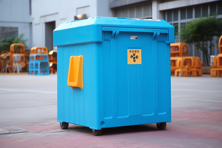"SDS" (safety data sheet) container box which is installed in front of chemical storage warehouse at the factory. This box is used to place chemical treatment document, using for eの素材
