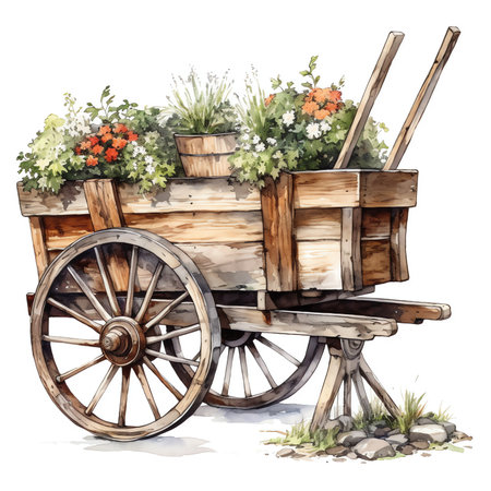 Construction cart. a wheelbarrow for garbage collection. garden stretcher. A shovel for digging the earth. a hand cart for household use.Garden concept . close-up.の素材