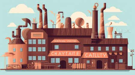 An old red brick building production workshop and factory buildingの素材