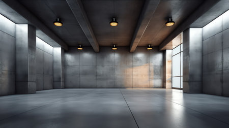 Empty Hall Construction Site Digital Art, Concept Art, 3D Renderの素材