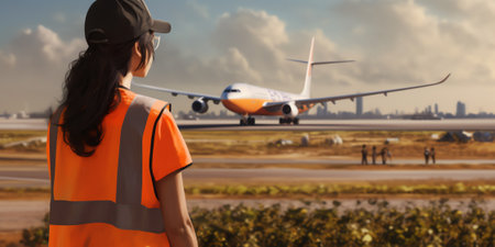 Construction Site, Airport, Airplaneの素材