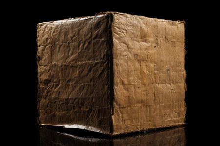 Abstract background. Square cardboard partitions close-up. Partitions for transporting fragile glass items.の素材