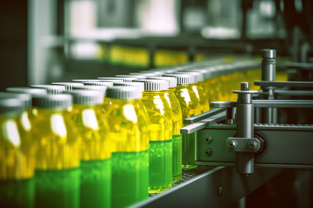 Production of cans for drinks. High-tech equipment factory using ecological materials for fast food business.の素材