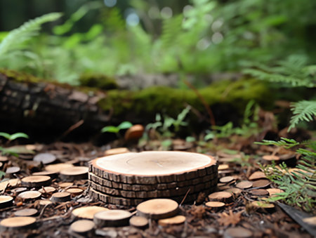Wood cut, tree uprooted, moss growing everywhere, degradation of nature, log, assembly of piles of wood, in the forest, in a natural humid environment, brown and wet wood, in naturの素材