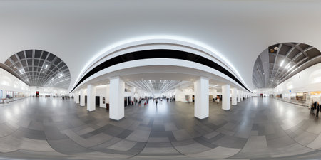 Empty hall exhibition centre.The backdrop for exhibition stands, booth,market,trade show.Conversation for activity,meeting.Arena for entertainment,event,sports.3d Background for onの素材