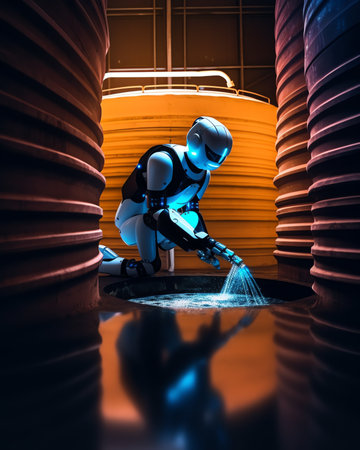 Chemical tank in the factory and Pumpの素材