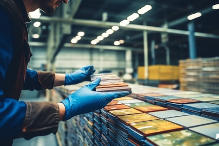 Production line with ceramic tilesの素材