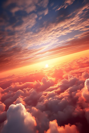 Incredible sunset. Gentle, warm backgroundの素材