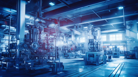 modern industrial factory for mechanical engineering - equipment and machinesの素材