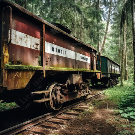 Old wooden railroad sleeper under the railの素材