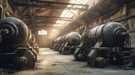 Exploring the Enigmatic Beauty of an Abandoned, Historic Boiler Room: Unveiling the Secrets of a Forgotten Architectural Gemの素材