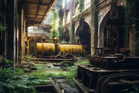 Exploring the Enigmatic Beauty of an Abandoned, Historic Boiler Room: Unveiling the Secrets of a Forgotten Architectural Gemの素材