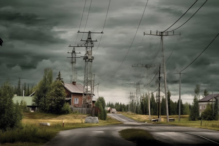 In the old abandoned soviet town Halmer-Yuo, ex-coalmining town near Vorkutaの素材