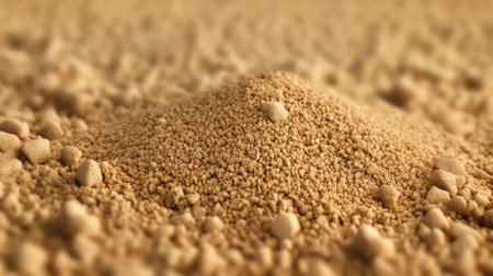 sand unloaded in a heap on the construction site before the construction of a new building, close-up, natural background waking sandsの素材
