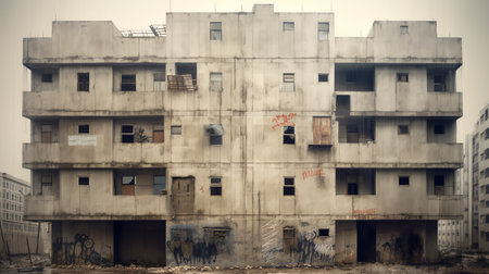 derelict building under constructionの素材
