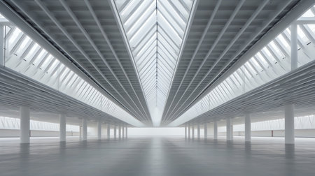 New and clean storehouse ceiling for background usageの素材