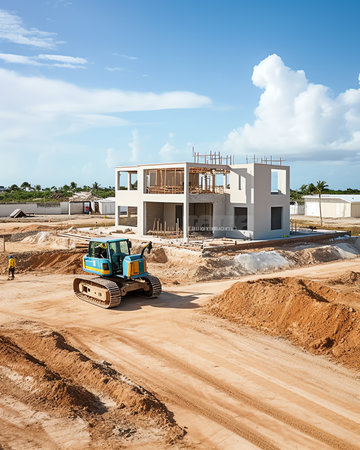 Concrete foundation for new house.の素材