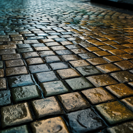 background of paving slabs receding into the distanceの素材