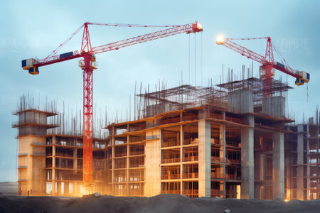 Construction site of a skyscraperの素材