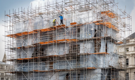 Scaffold for supporting the floor on the construction site.の素材