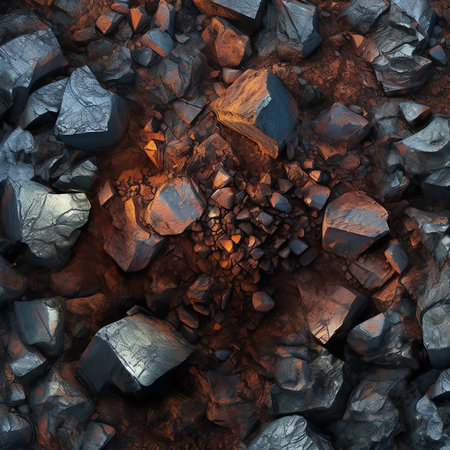 Types of rocks found in land mining sites. Usually this type of rock is broken into smaller parts and used as a building mixture or garden decoration.の素材