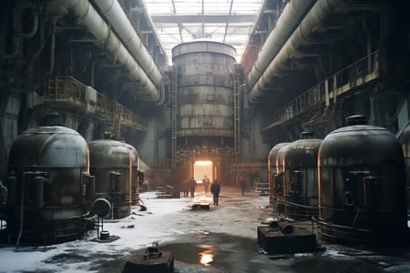 Cold furnace of abandoned industrial foundryの素材