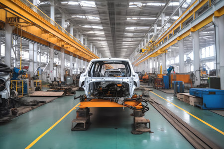 Production line of automobile industry production workshopの素材