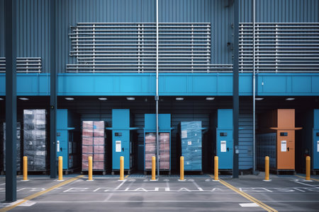 Loading doors of a warehouseの素材