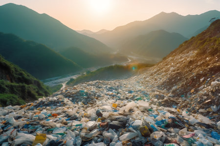 Modern Western civilization pollutes the habitat, including household waste with detergents, which enter the lakes and rivers of the mountains of Italy and Switzerland.の素材