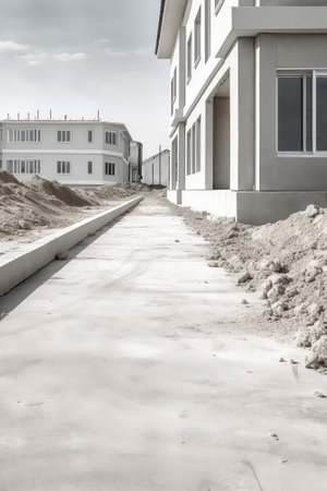 Concrete foundation for new house.の素材