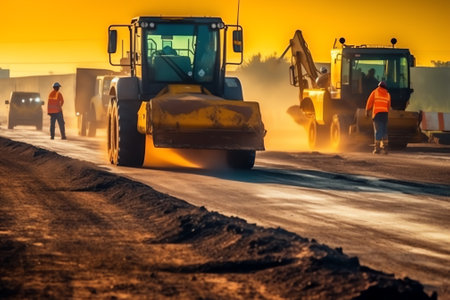 The construction of new urban roads uses a lot of gravel, cement , sand and concrete  paving slabsの素材