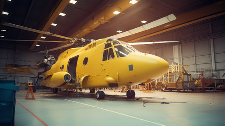 Production of the helicopter in the factoryの素材