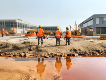 sand in construction site workplace buildingの素材