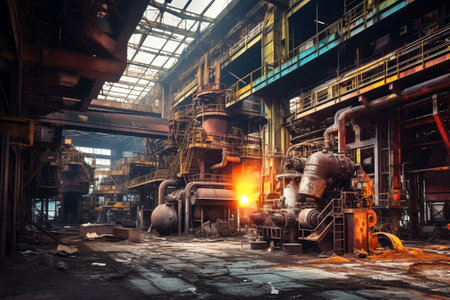 abandoned metallurgical factory waiting for a demolitionの素材