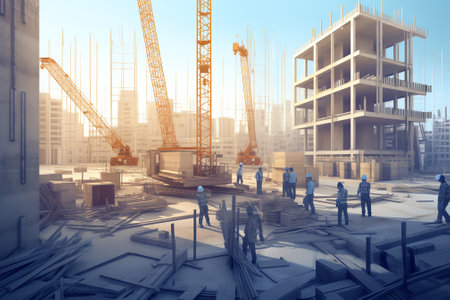 construction site industrial technology material backgroundの素材