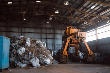 Bekasi City, April 1, 2023, Waste disposal site for vehicle parts at a car repair shop.の素材