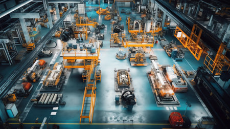 Top view background image of printing factory workshop, copy spaceの素材